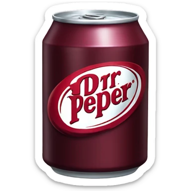 A Dr Pepper Can with a maroon bow on top sticker