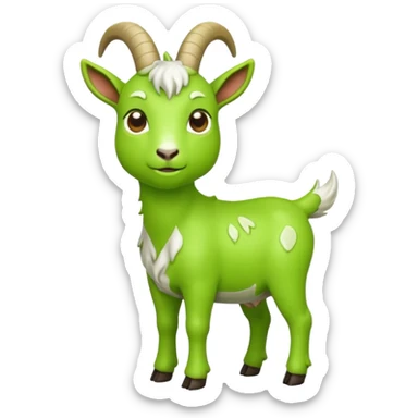 Slime Green goat sticker