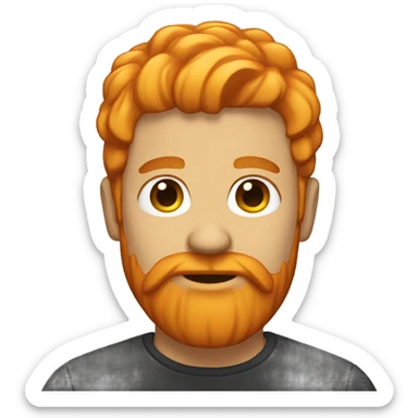 orange hair man with beard stubble sticker
