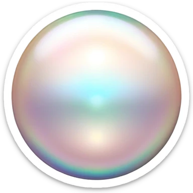 Luminous pearl gemstone with mother-of-pearl iridescence sticker