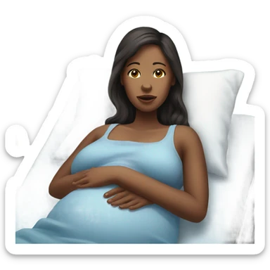 Realistic pregnant women in hospital bed sticker