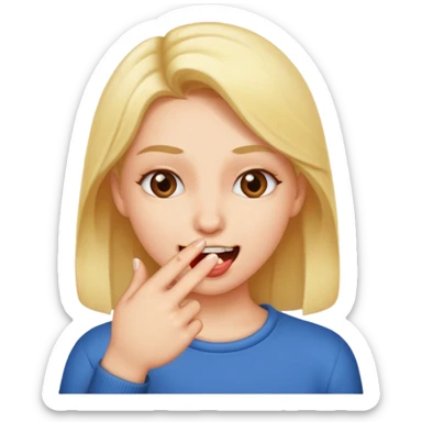 Biting finger flirty sticker