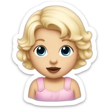 White blonde baby girl with pacifier sticker