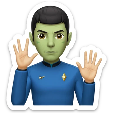 Spock with the Vulcan salute with Starfleet blue uniform (Star Trek) sticker