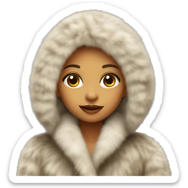 Beautiful girl in a fur-coat sticker