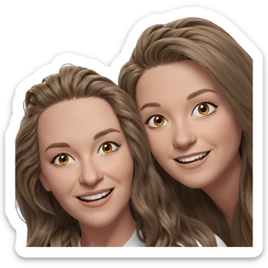 smiling girls with long hair sticker