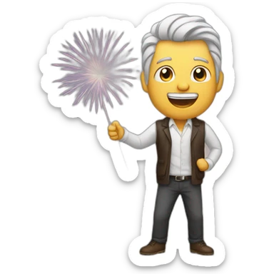 men celebration New year  sticker