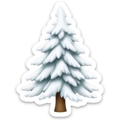  actual white fir christmas tree isolated.  sticker