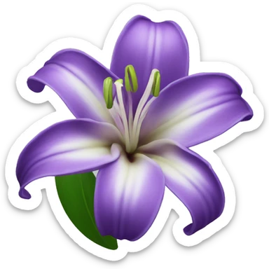 purple lilie flower sticker