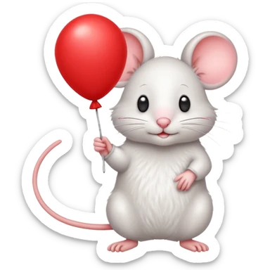 mouse holding balloon sticker