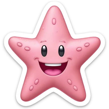 Patrick Star from SpongeBob SquarePants, classic emoji style sticker