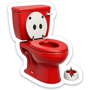 evil red toilet sticker