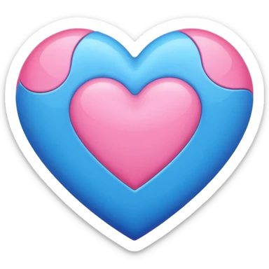 Emoji de coração azul e rosa sticker