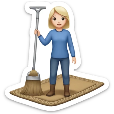 Lifting up a rug and sweeping  stuff under to hide things sticker