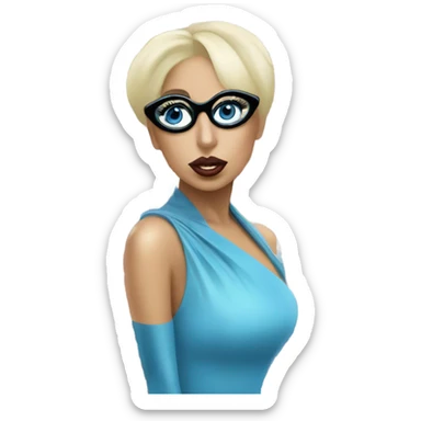 Lady gaga glasses updo blu eyes  sticker