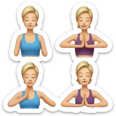 50 year old white woman doing yoga sticker