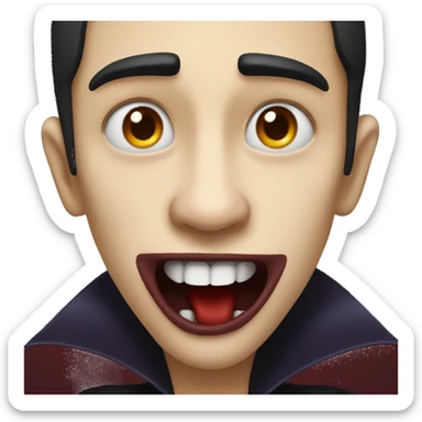 a vampire biting lips sticker