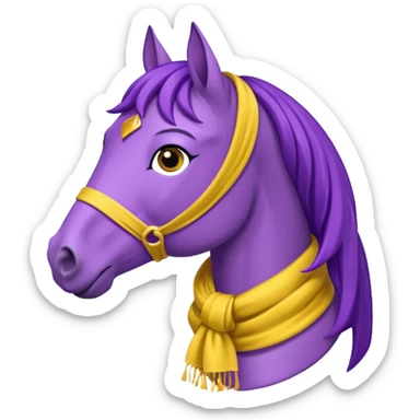 Purple horse wearing yellow scarf
 sticker