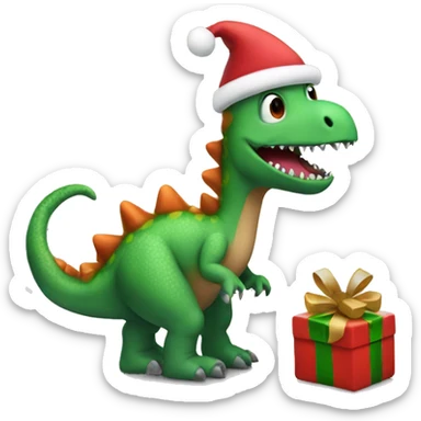 christmas dinosaur  sticker