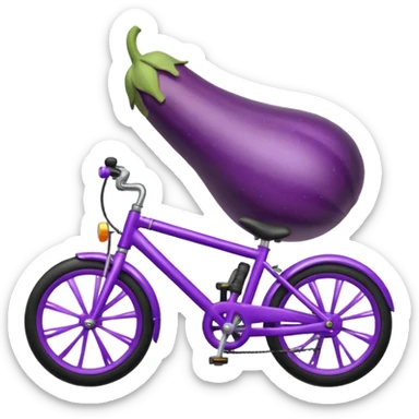 eggplant on a bike sticker
