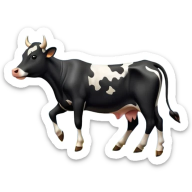 A cow dancing tango on a mountain in the moonlight sticker