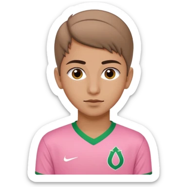 Adolecent arabe avec coupe plaquer sur le coté maillot de lalgerie rose sticker