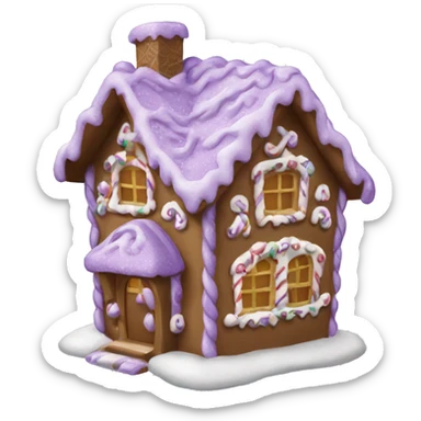 lilac gingerbread house sticker