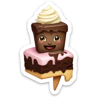 Brownie with ice cream  sticker