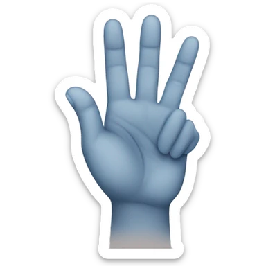 a cartoon hand holding up 3 fingers. Index, middle and ring finger sticker