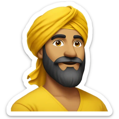 Punjabi guy in yellow turban, with beard  sticker