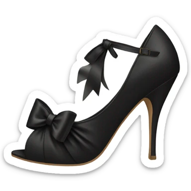 black heels with bow sticker