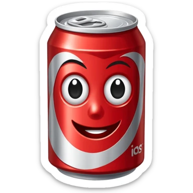 flattened and wrinkled crushed cola can sticker