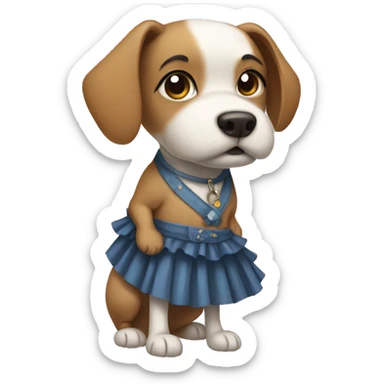 dog with a skirt sticker