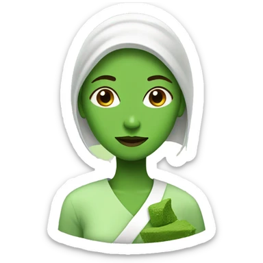 Women with matcha sticker