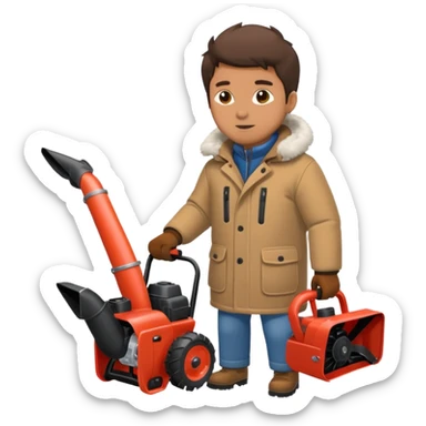 Man with Snowblower sticker