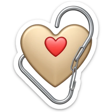 beige paper clip with a heart on it sticker