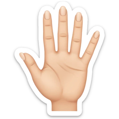 a closed hand with the index finger and middle finger pointing together sticker