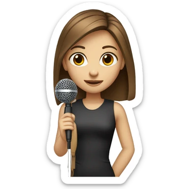 girl-with-brown-straight-hair-brown-eyes-holding microphone sticker