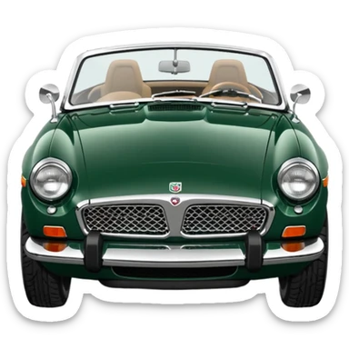 1977 British racing green Mgb roadster chrome bumper wire wheels sticker