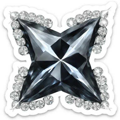 black diamond shiny four-point star diamond sticker
