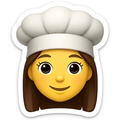 girly emoji with chef hat, remove background sticker