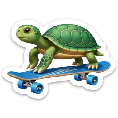 A turtle riding a skateboard sticker