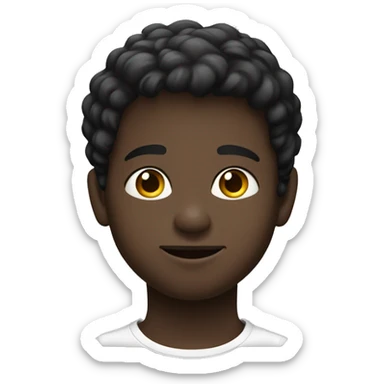 niño cabello negro liso cara alargada, moreno claro sticker