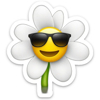 Schöne Blume mit Sonnenbrille  sticker