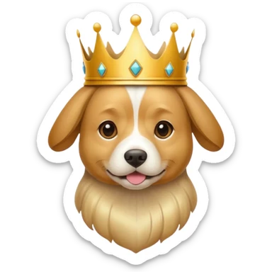 dog wearing a crown  sticker