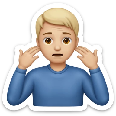 An emoji with hands on their neck and squeezing they looked stressed sticker