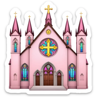 make a catholic church with very girly pink tones sticker