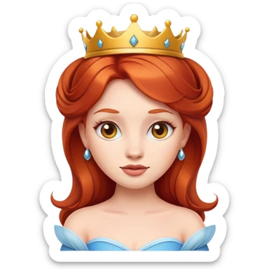 cute sassy red head princess emoji sticker