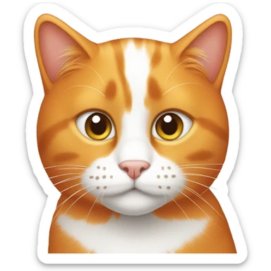 orange cat with white spots sticker