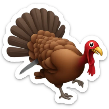 turkey running away from a knife sticker